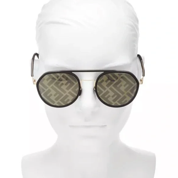 💯- New Authentic Fendi Pattern Pilot Men's Sunglasses FE40040U 02C 51. - Picture 7 of 16